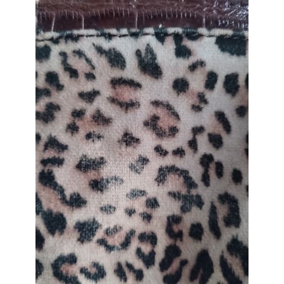 MC Designs By Marjorie Leopard Velvet Brown Braided Rhinestone Handbag Purse - Picture 8 of 15